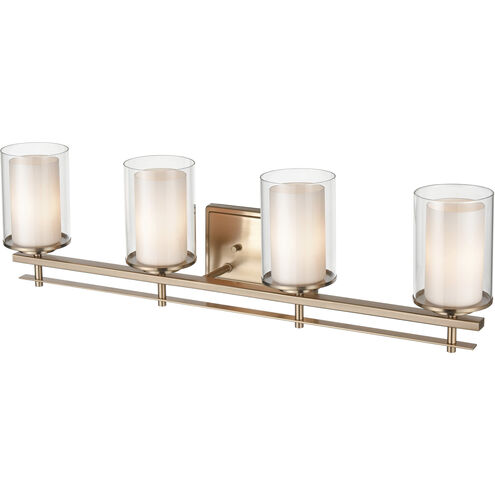 Huderson 4 Light 31 inch Modern Gold Vanity Light Wall Light
